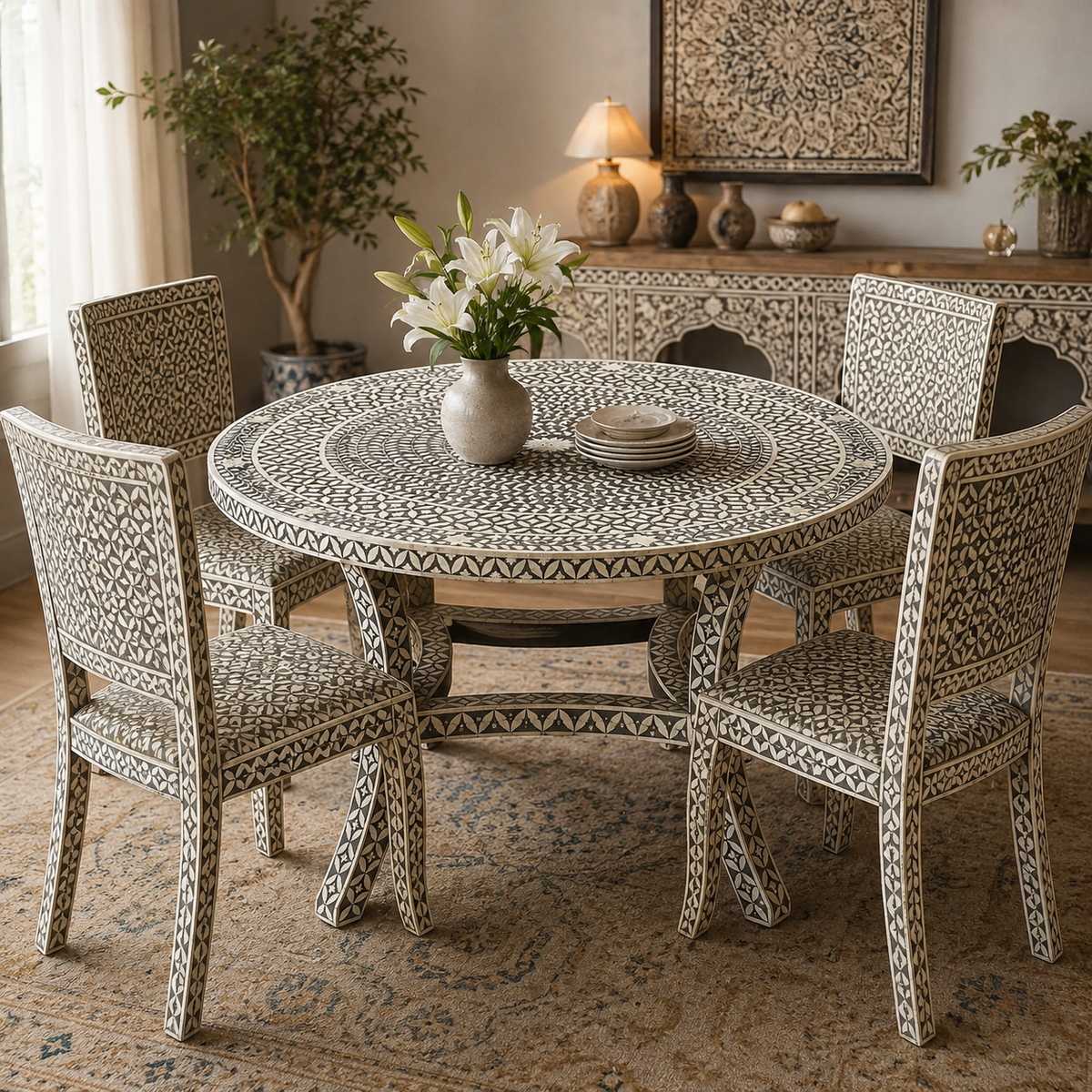 Bryce Bone Inlay Dining Table