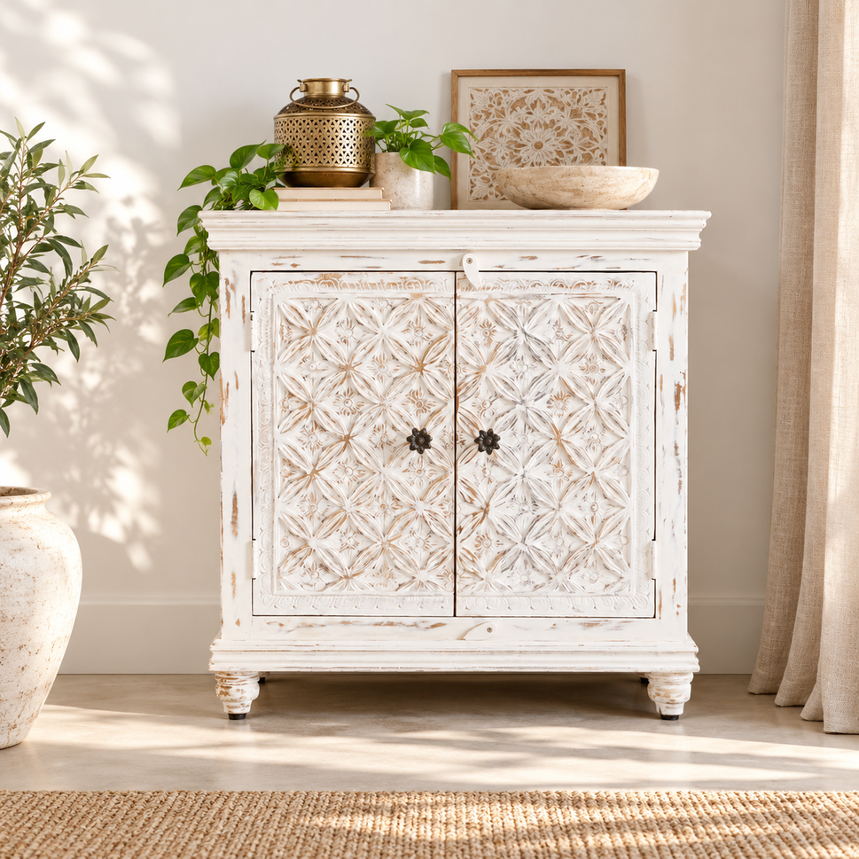 Ashi Carved Wooden Cabinet