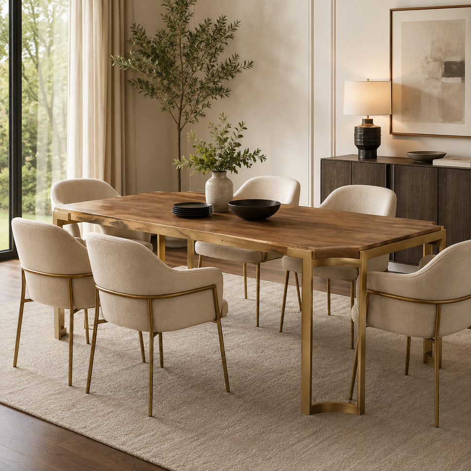 Perry Hand Carved Wooden Dining Table