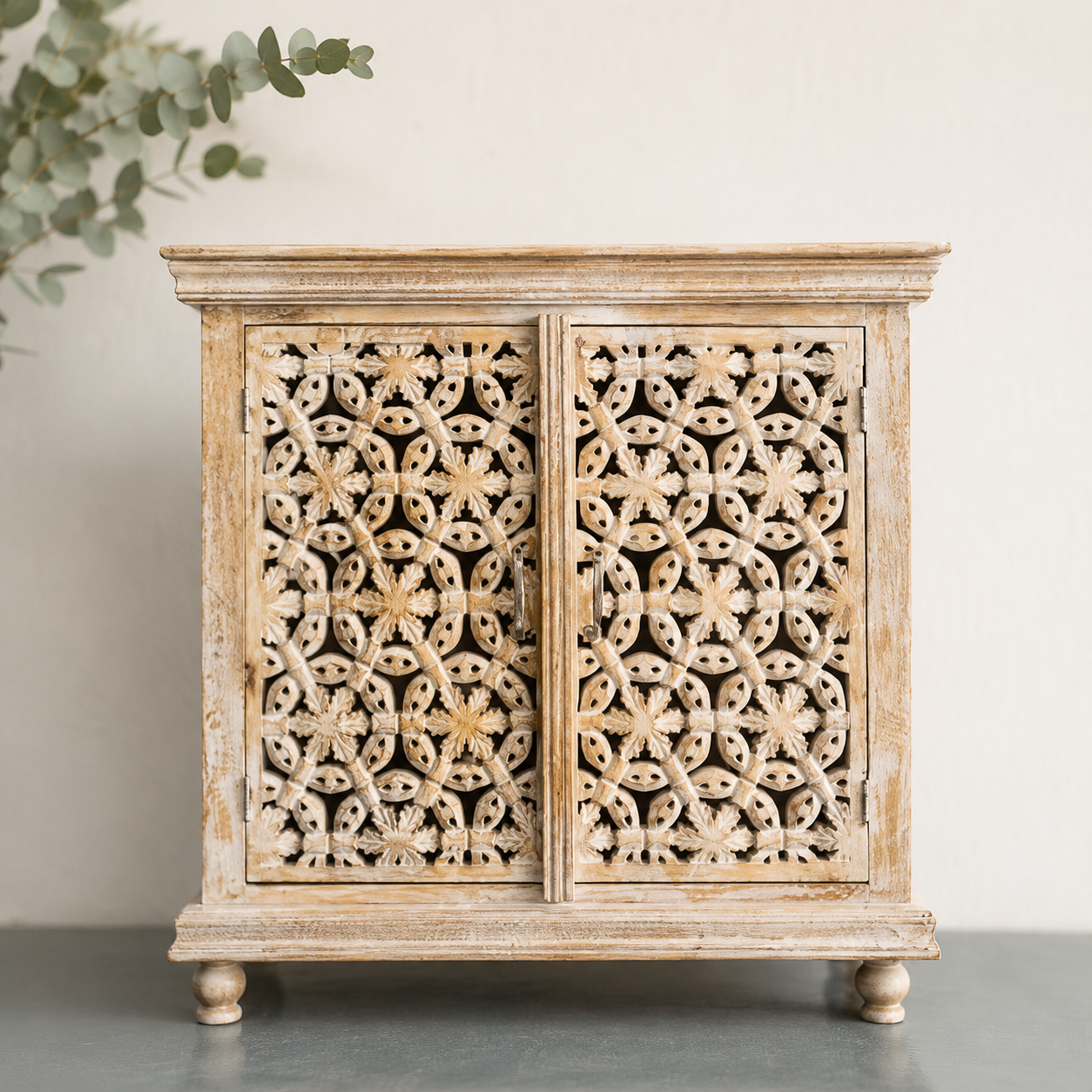 Scott Wooden Carved Cabinet