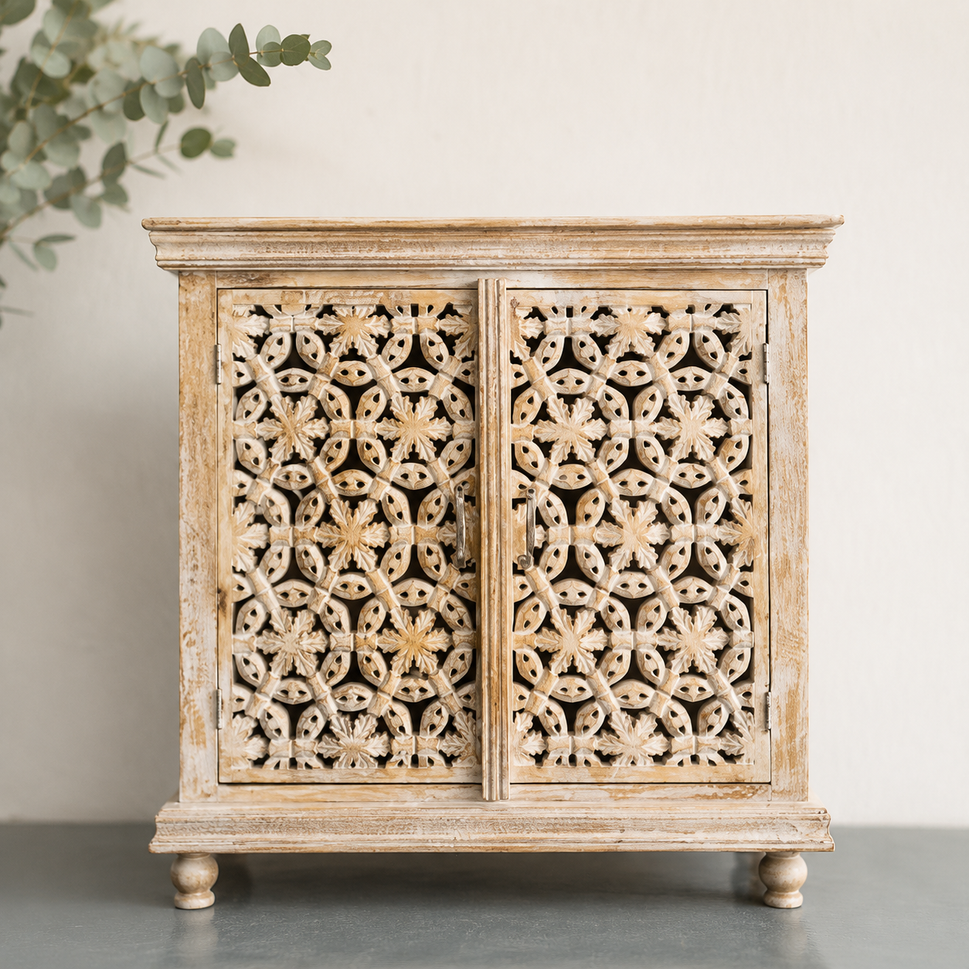 Scott Wooden Carved Cabinet