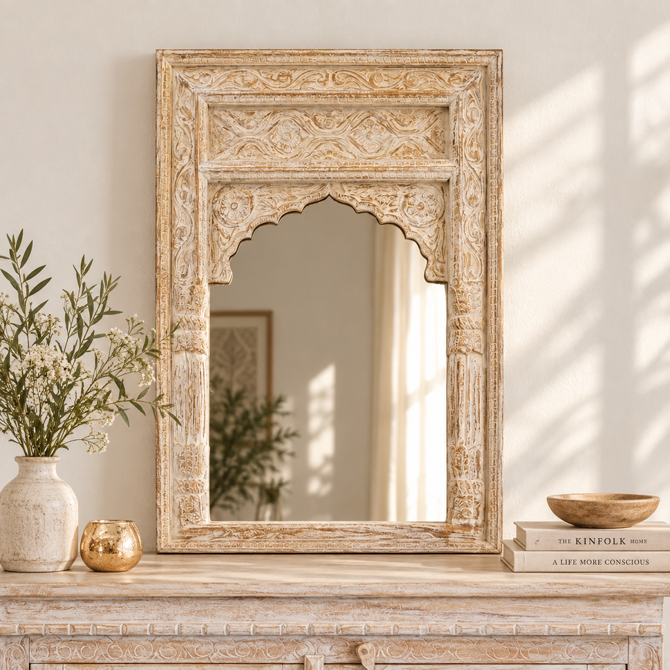 Mohan Hand Carved Wooden Mirror