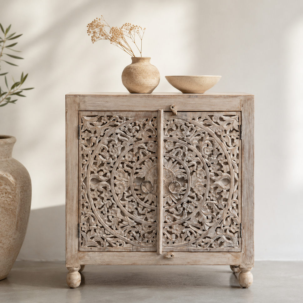Roryn Carved Wooden Chest