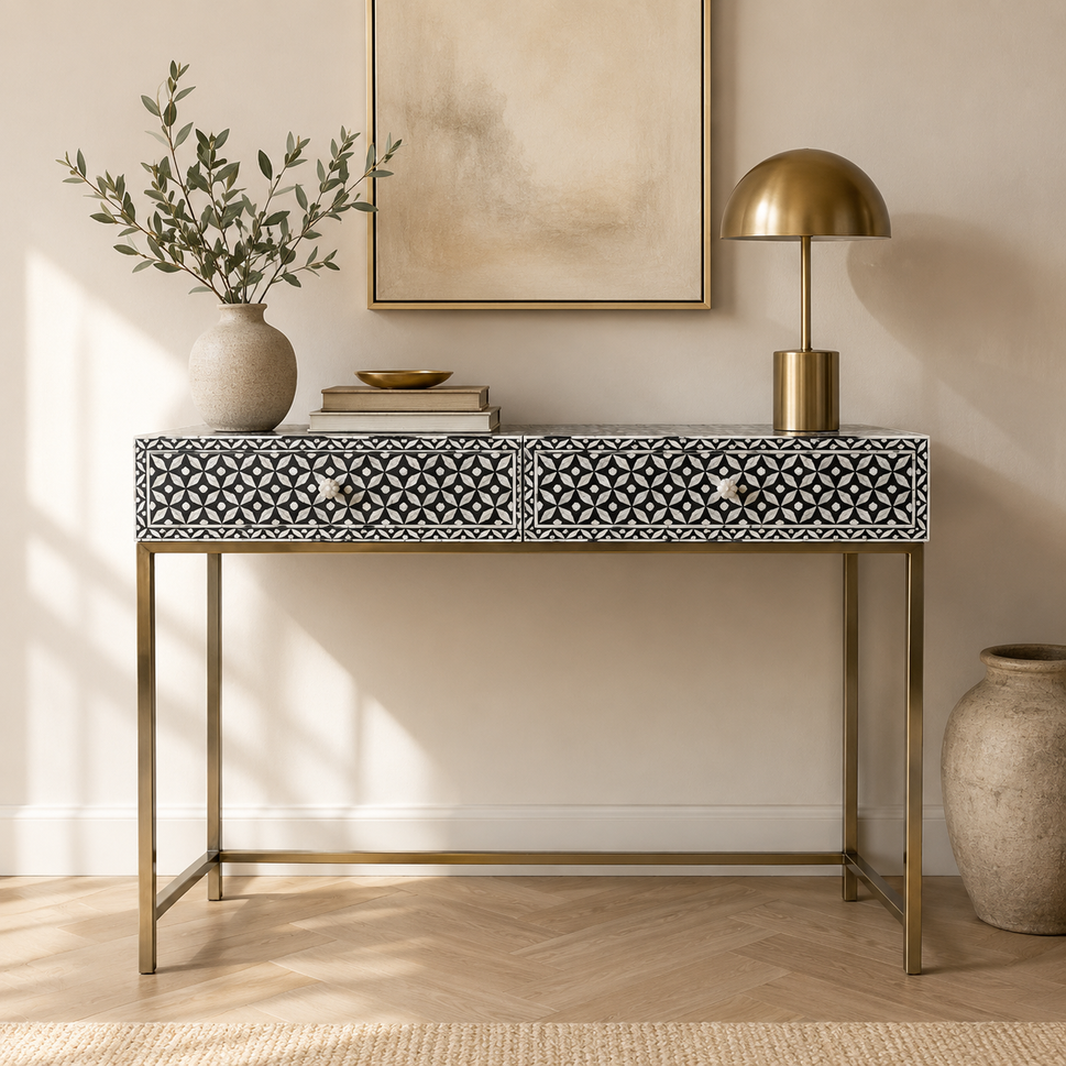 Lim Bone Inlay Console Table