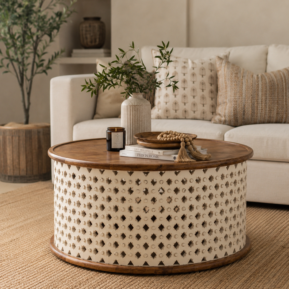 Claire Carved Coffee Table