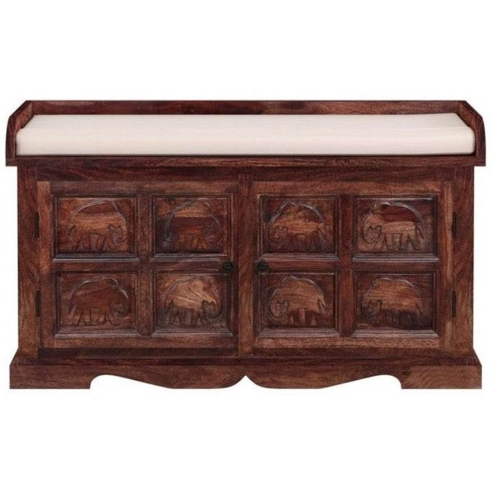Danielle Hand Carved Wooden Shoe Cabinet
