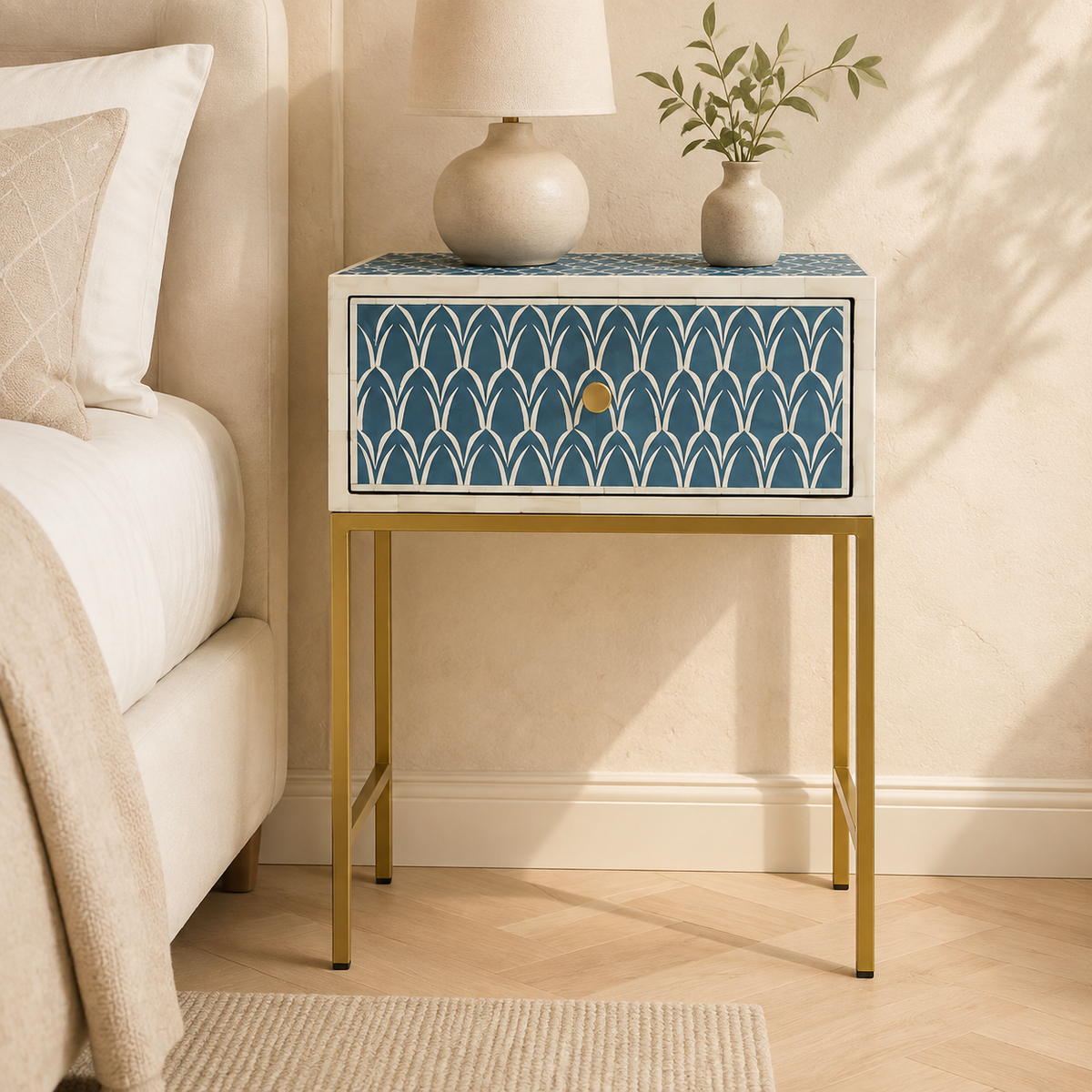 Kaya Bone Inlay Bedside