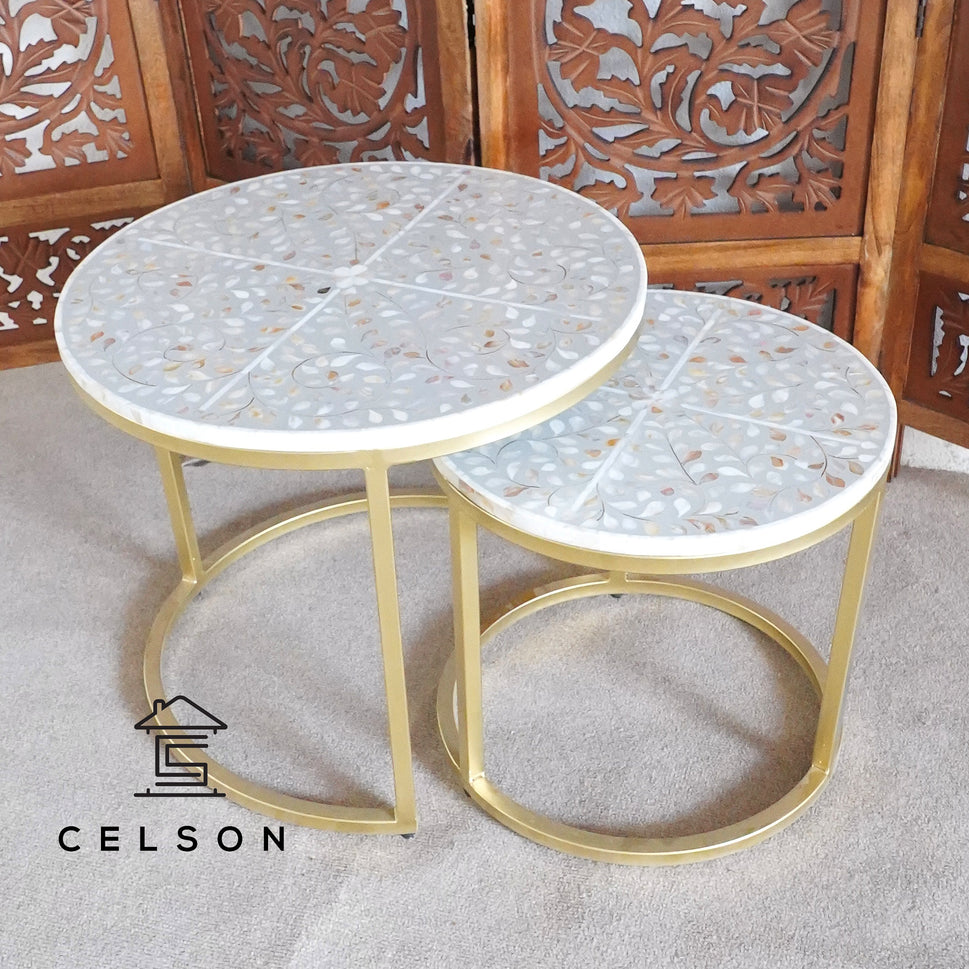Emma Mother of Pearl Inlay Nesting Coffee Table