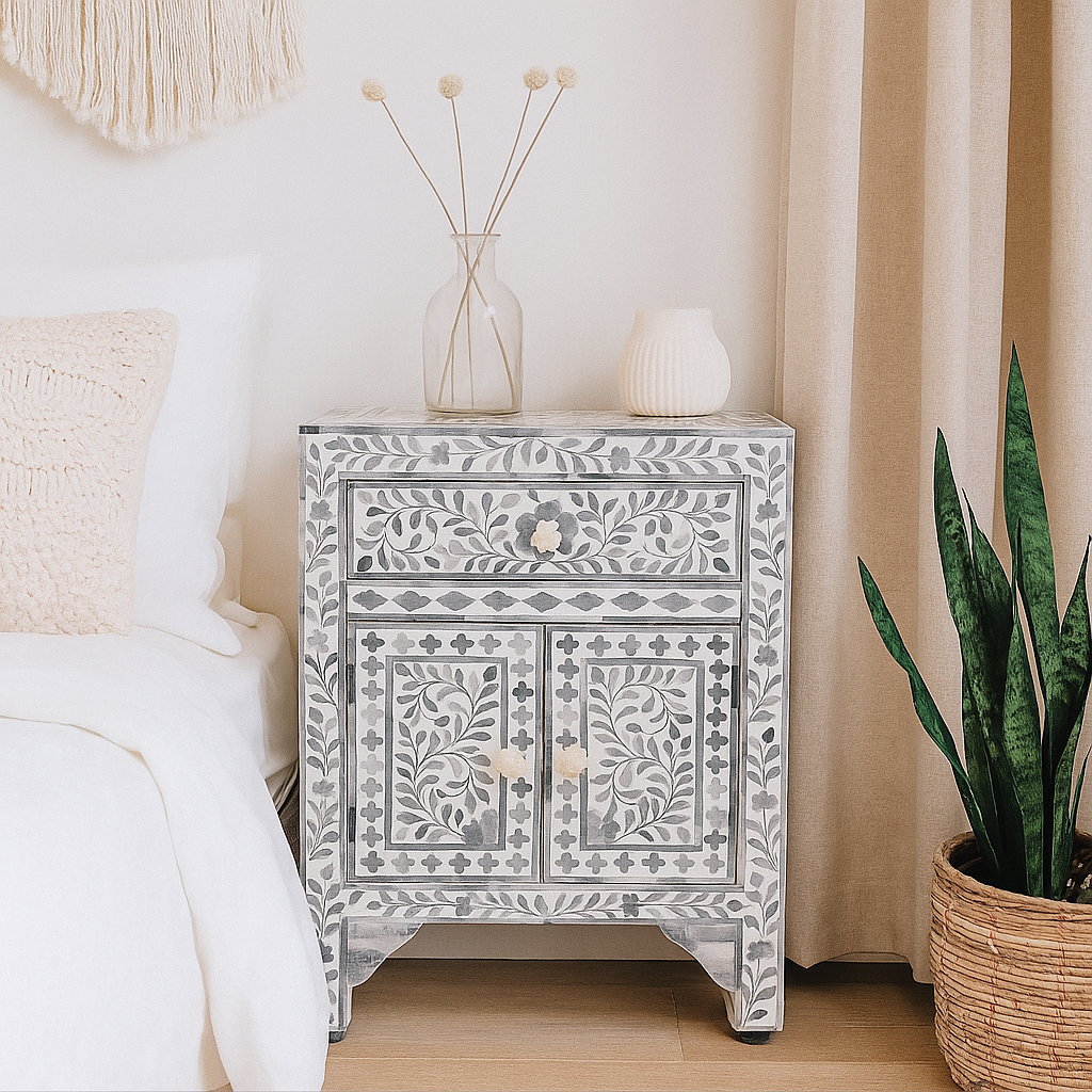 Marlon Bone Inlay Bedside