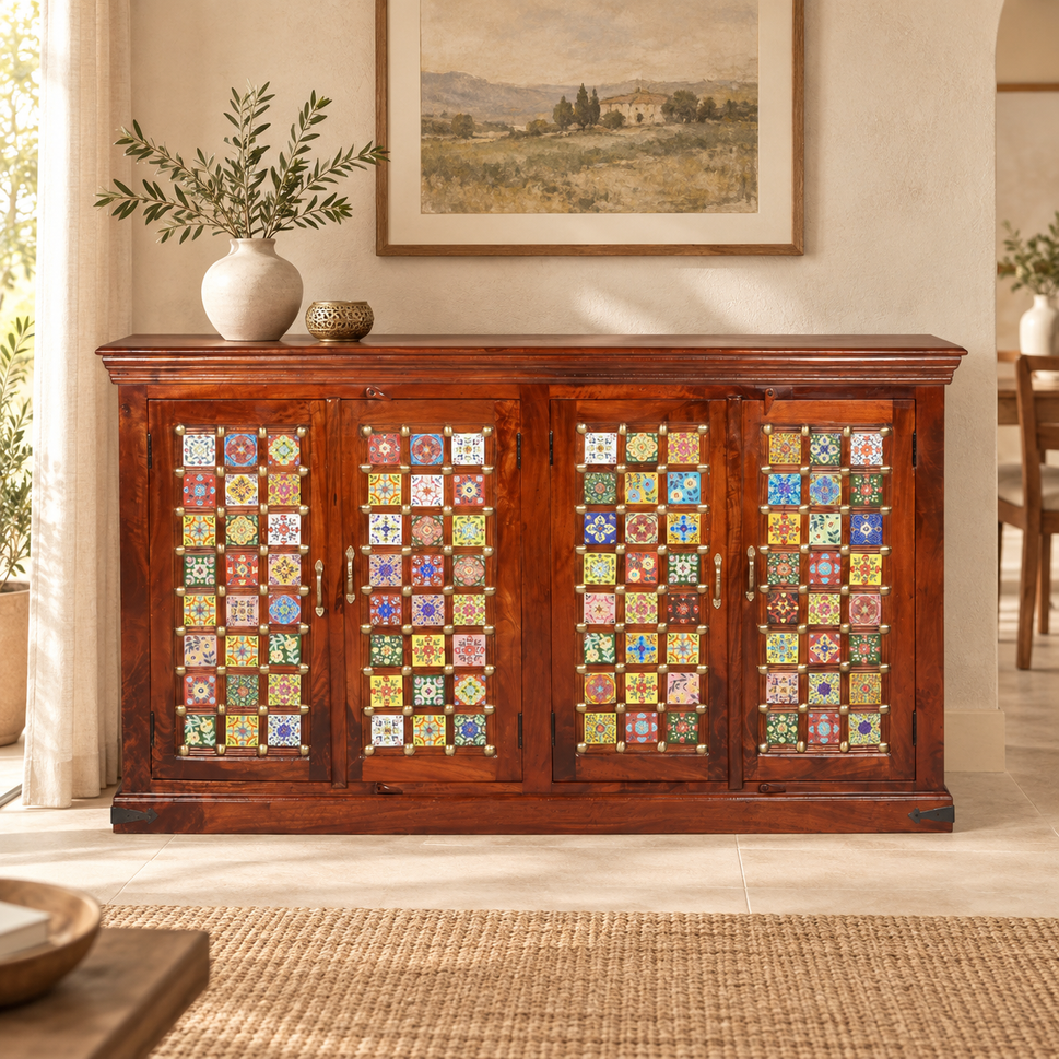 Clara Hand Carved Wooden Sideboard