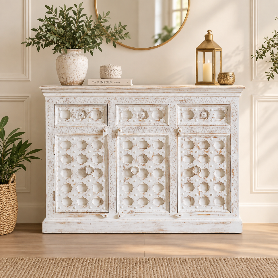 Dallas Carved Wooden Sideboard