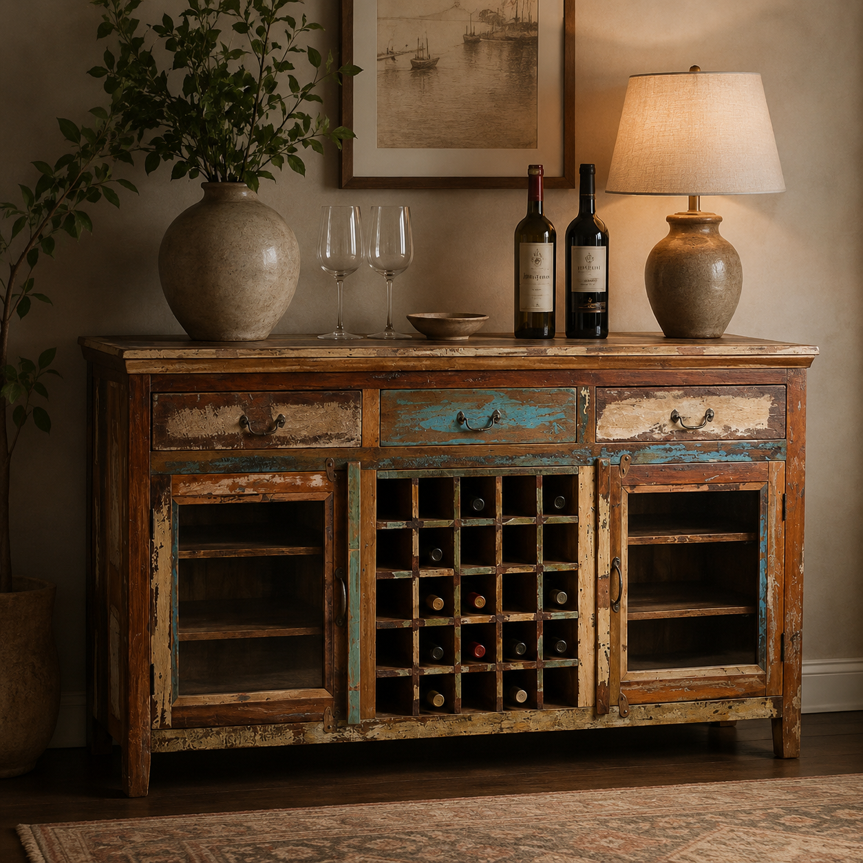 Carmen Wooden Bar Cabinet