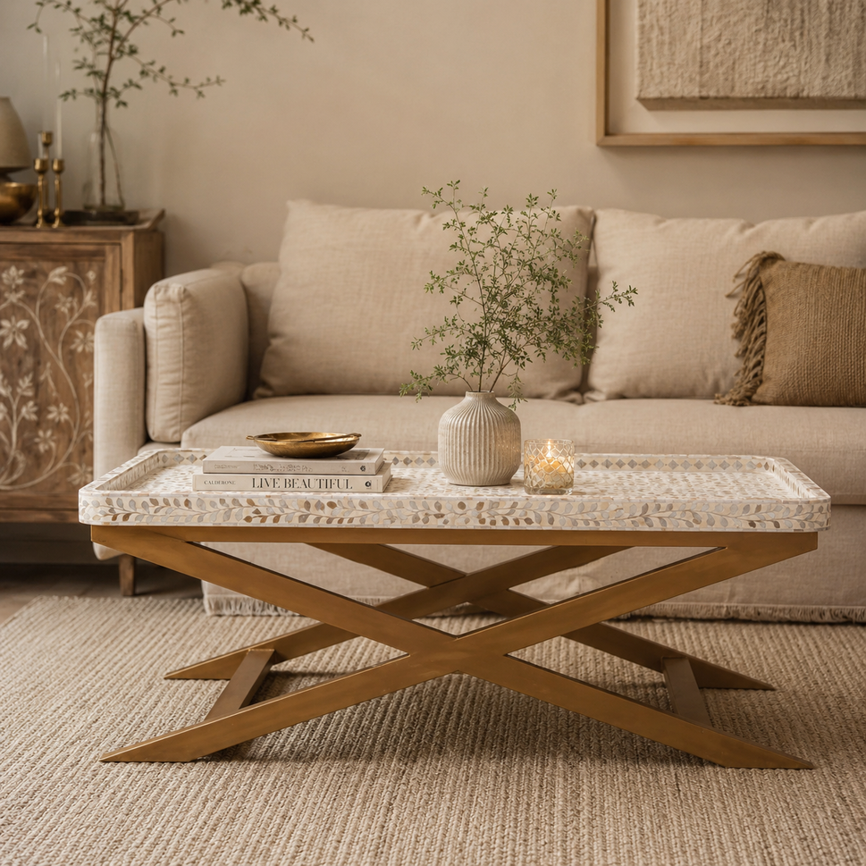 Aarya Mother of Pearl Inlay Coffee Table