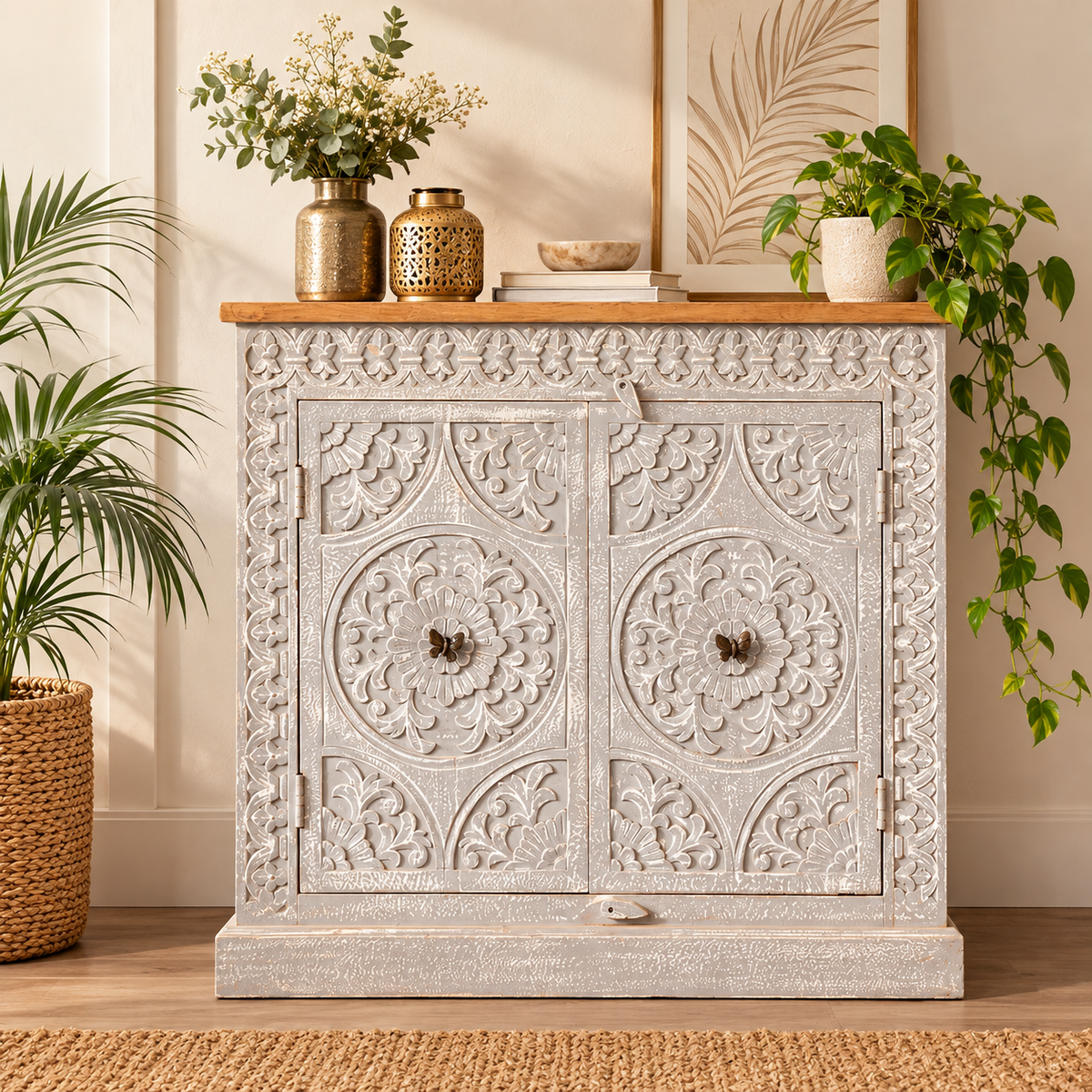 Paanki Carved Wooden Cabinet