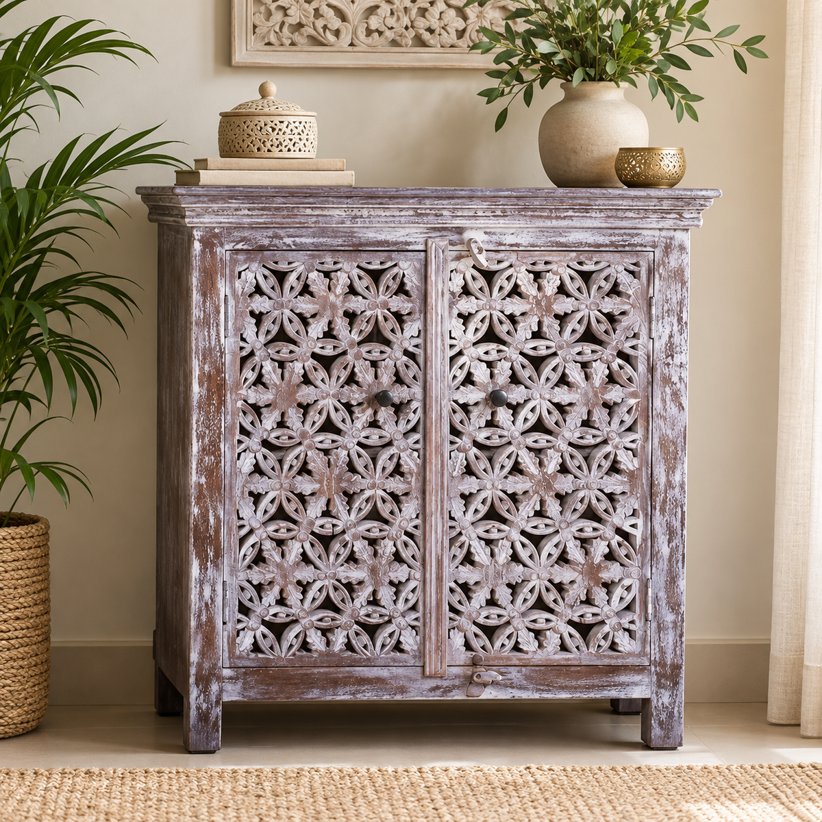 Jorg Carved  Wooden Chest