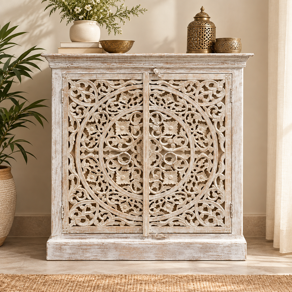 Russel Wooden Carved Chest