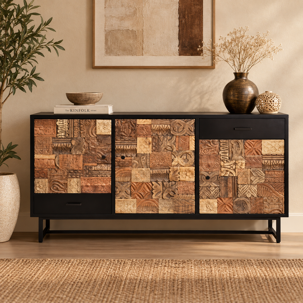Sen Hand Carved Wooden Buffet