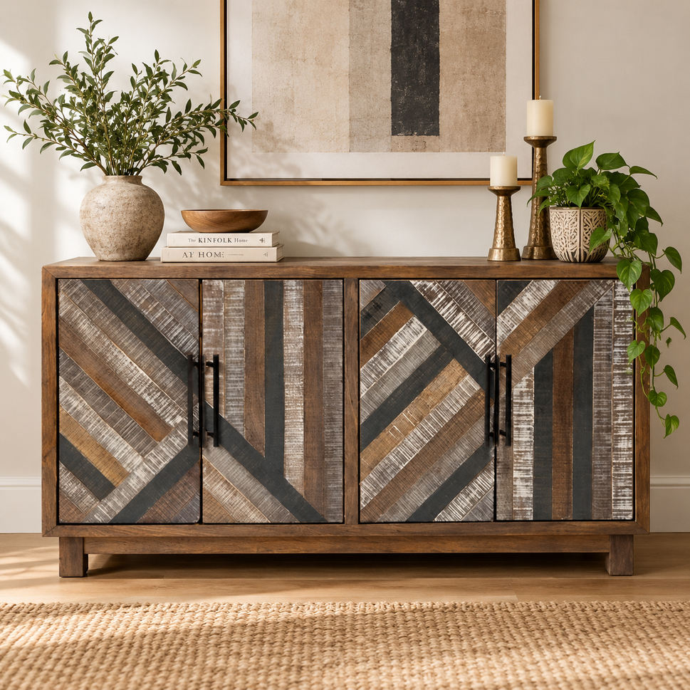 Ricke Hand Carved Wooden Buffet