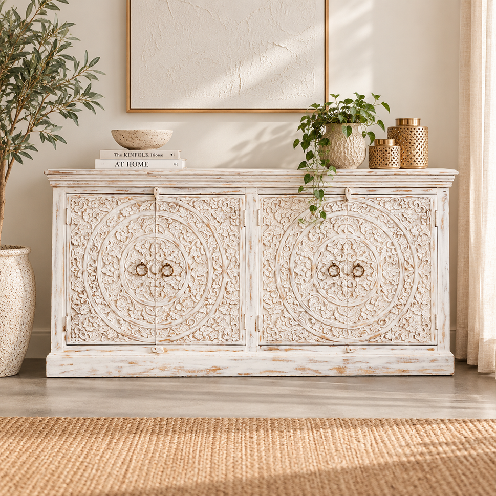 Kauna Hand Carved Side Board