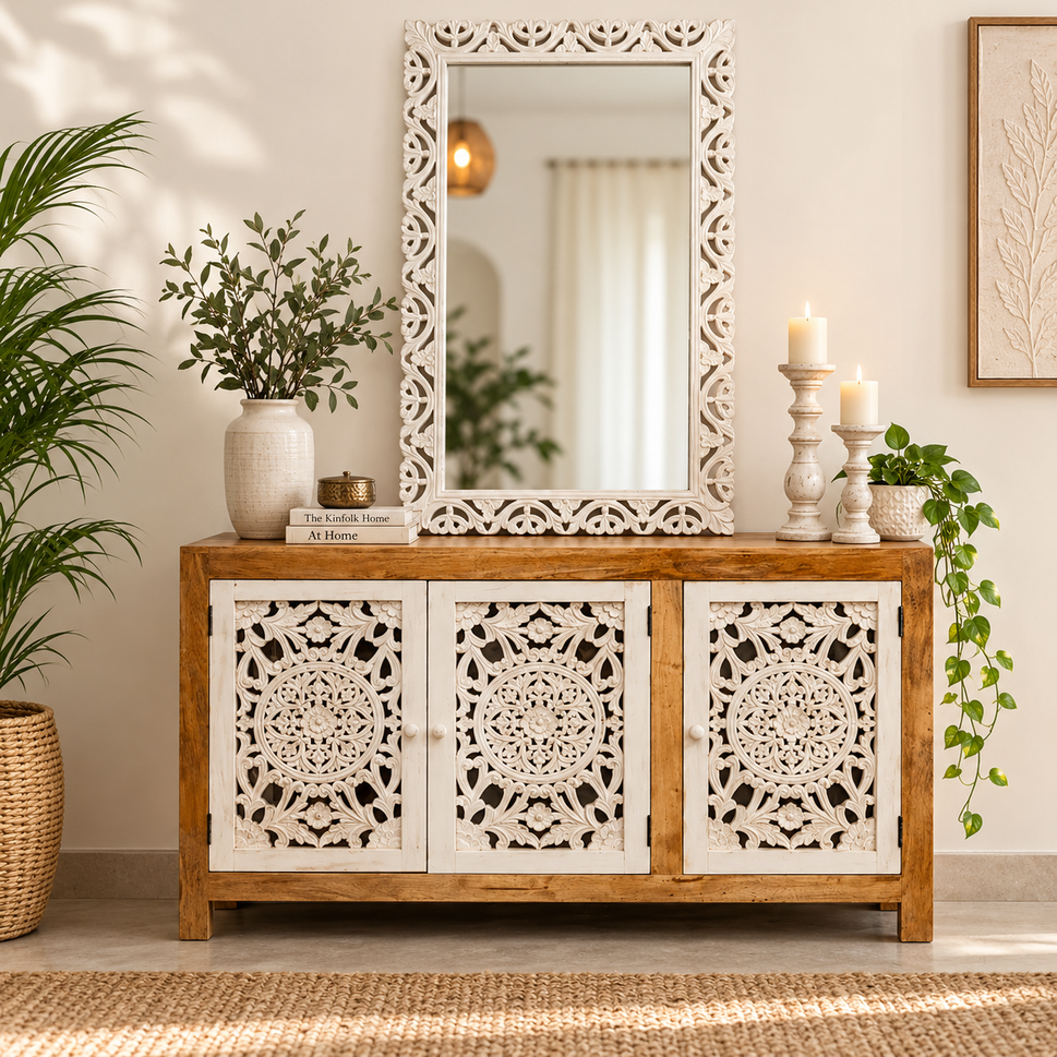 Sana Hand Carved Wooden Sideboard