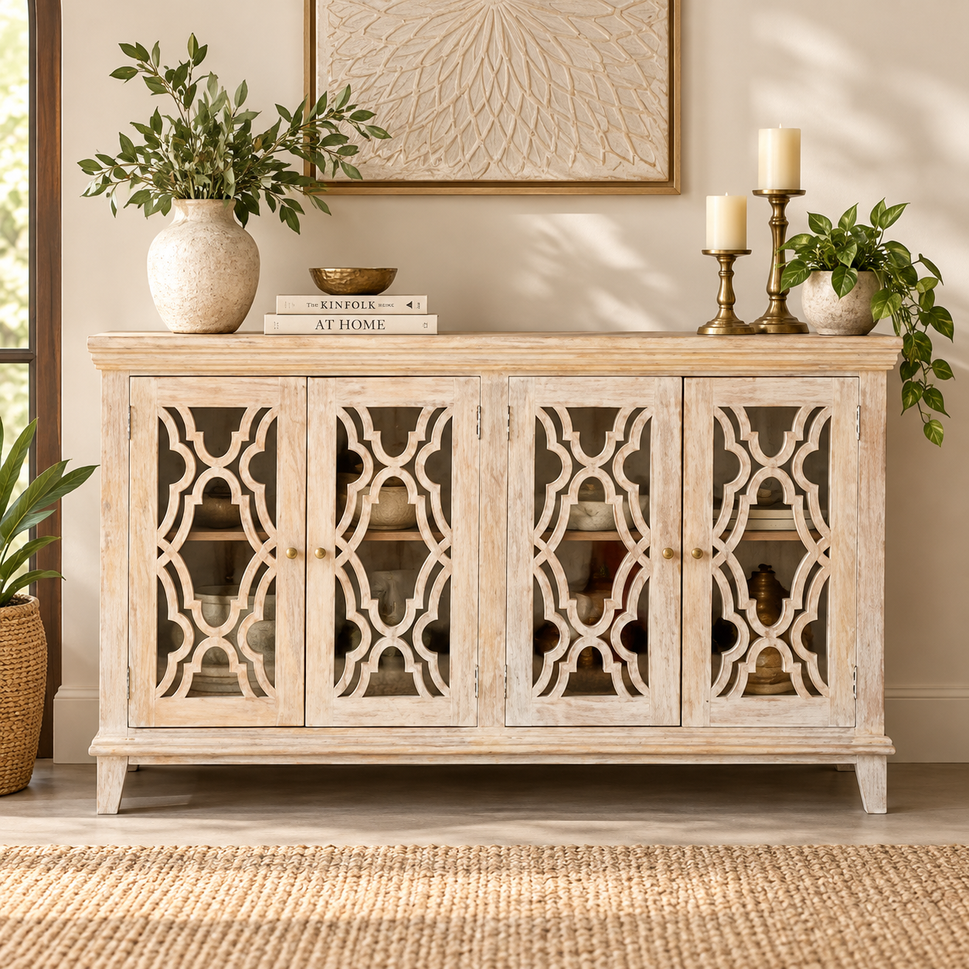 Kavin Hand Carved Side Board