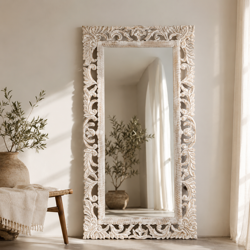 Ansh Carved Wooden Mirror