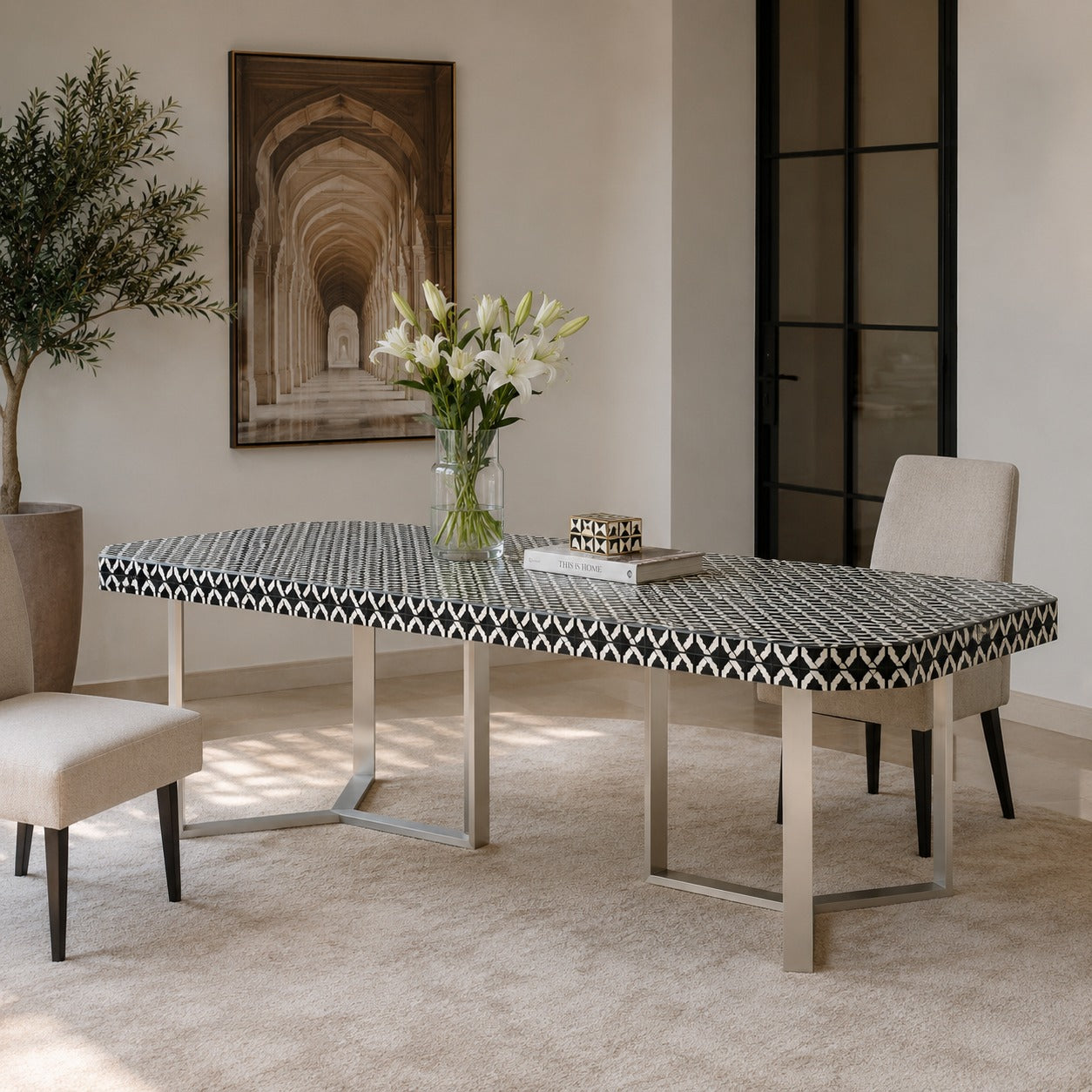 Hunar Bone Inlay Dining Table