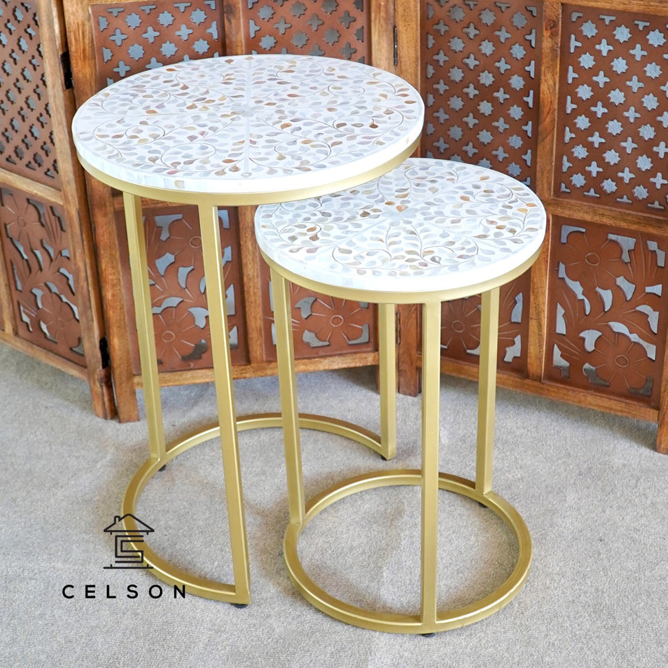 Emily Mother of Pearl Inlay Nesting Tables