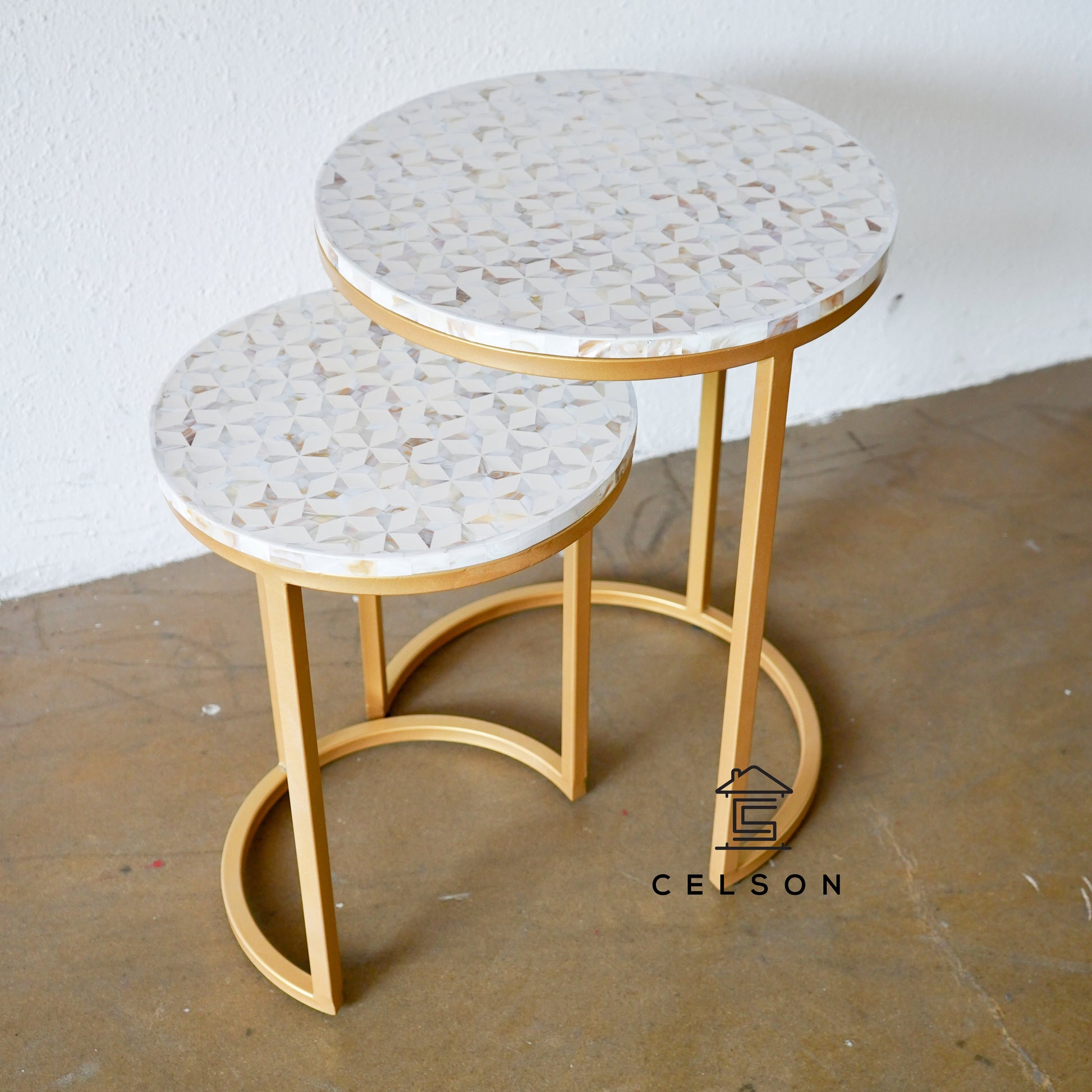Farah Mother of Pearl Inlay Nesting Table Set