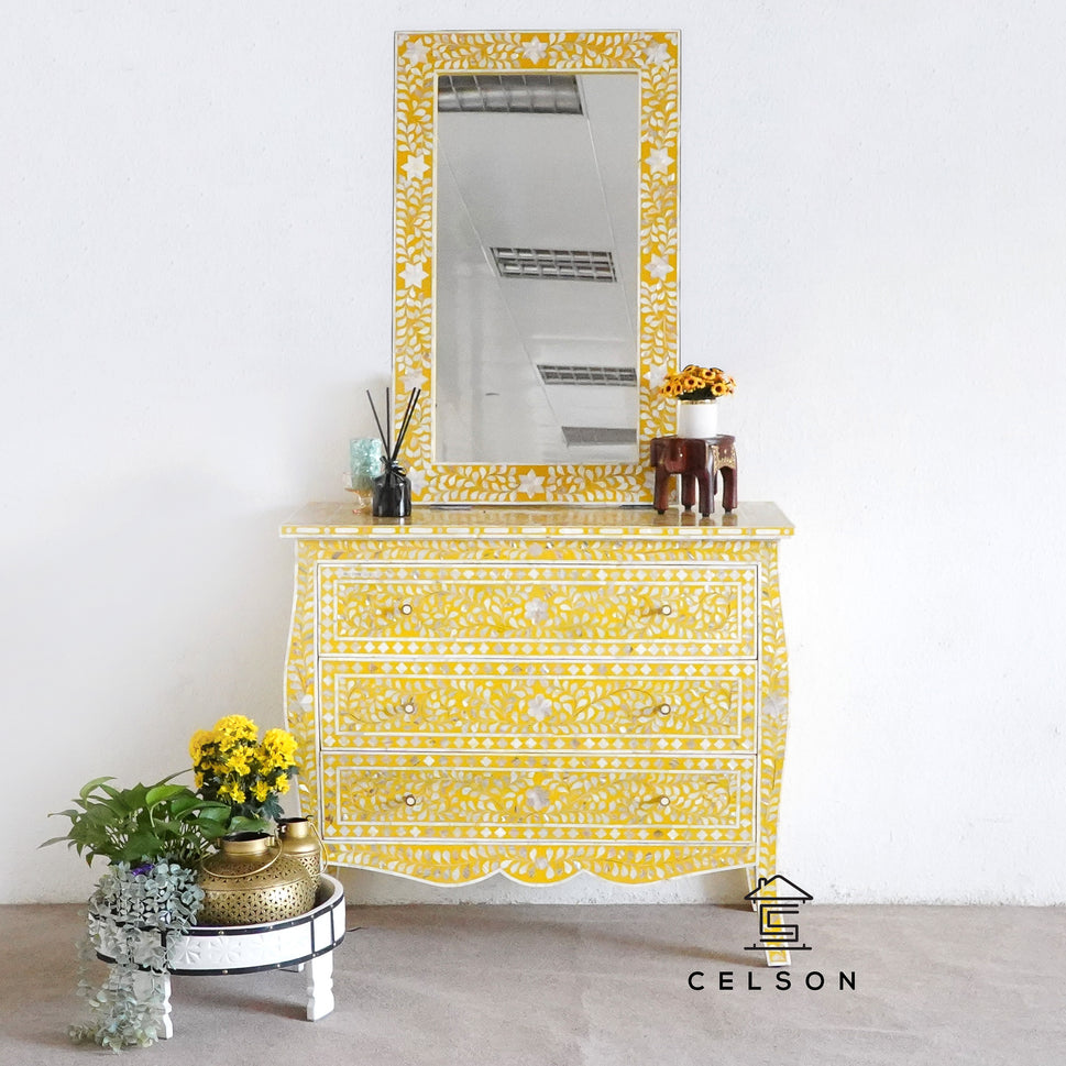 Nur Mother of Pearl Inlay Chest & Mirror