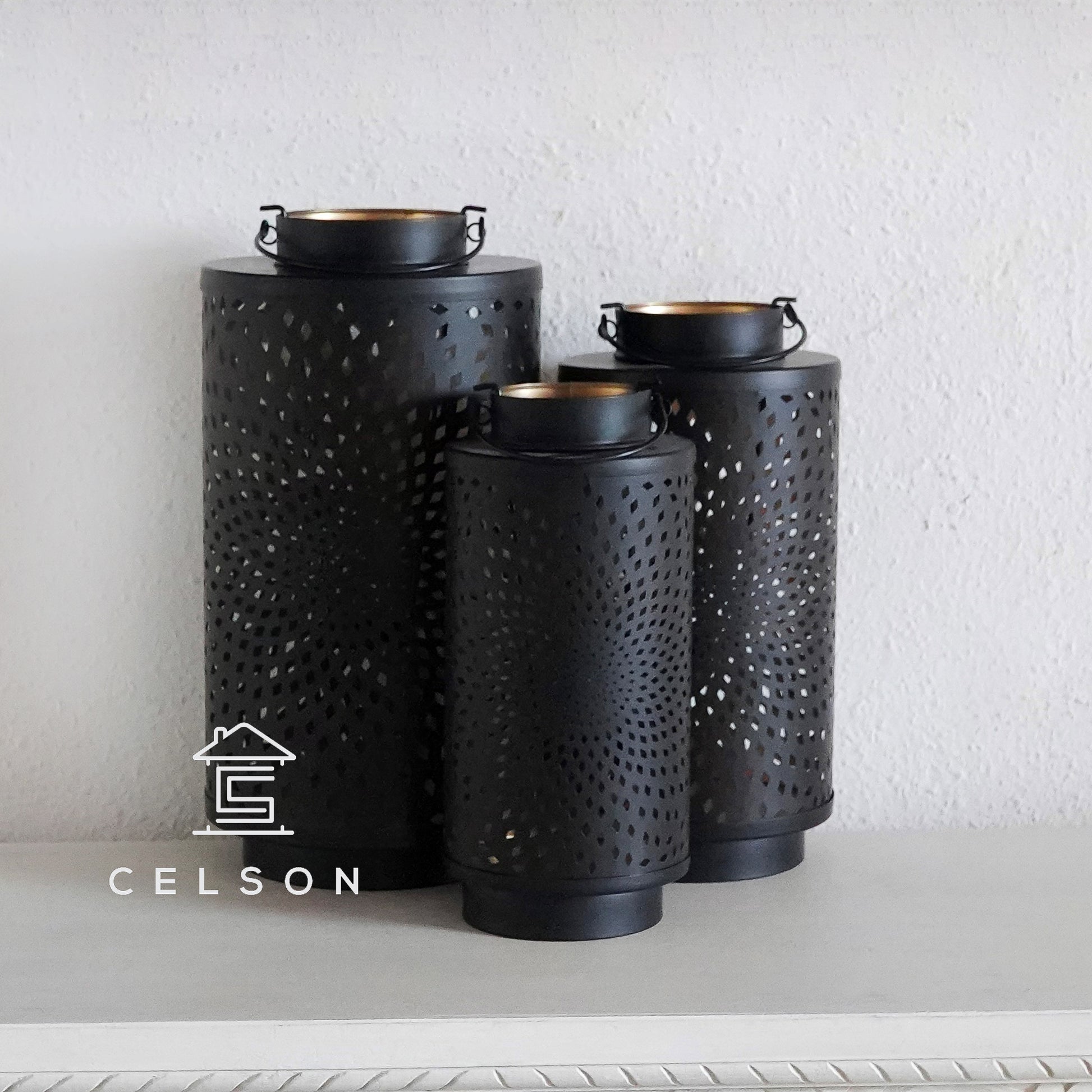 Surbhi Black Finish Lantern Set of 3