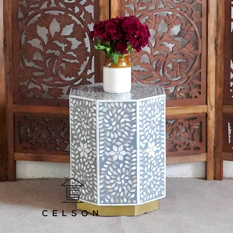 Bob Mother of Pearl Inlay Stool