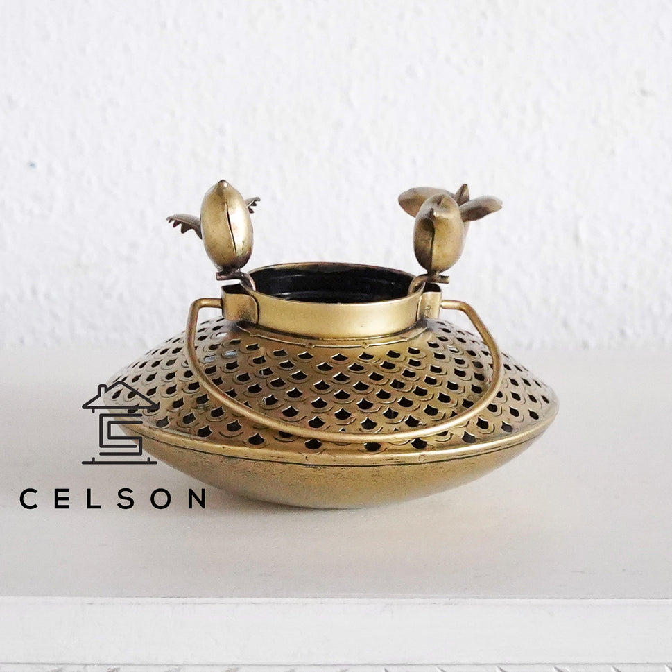 Theo Antique Brass Lantern