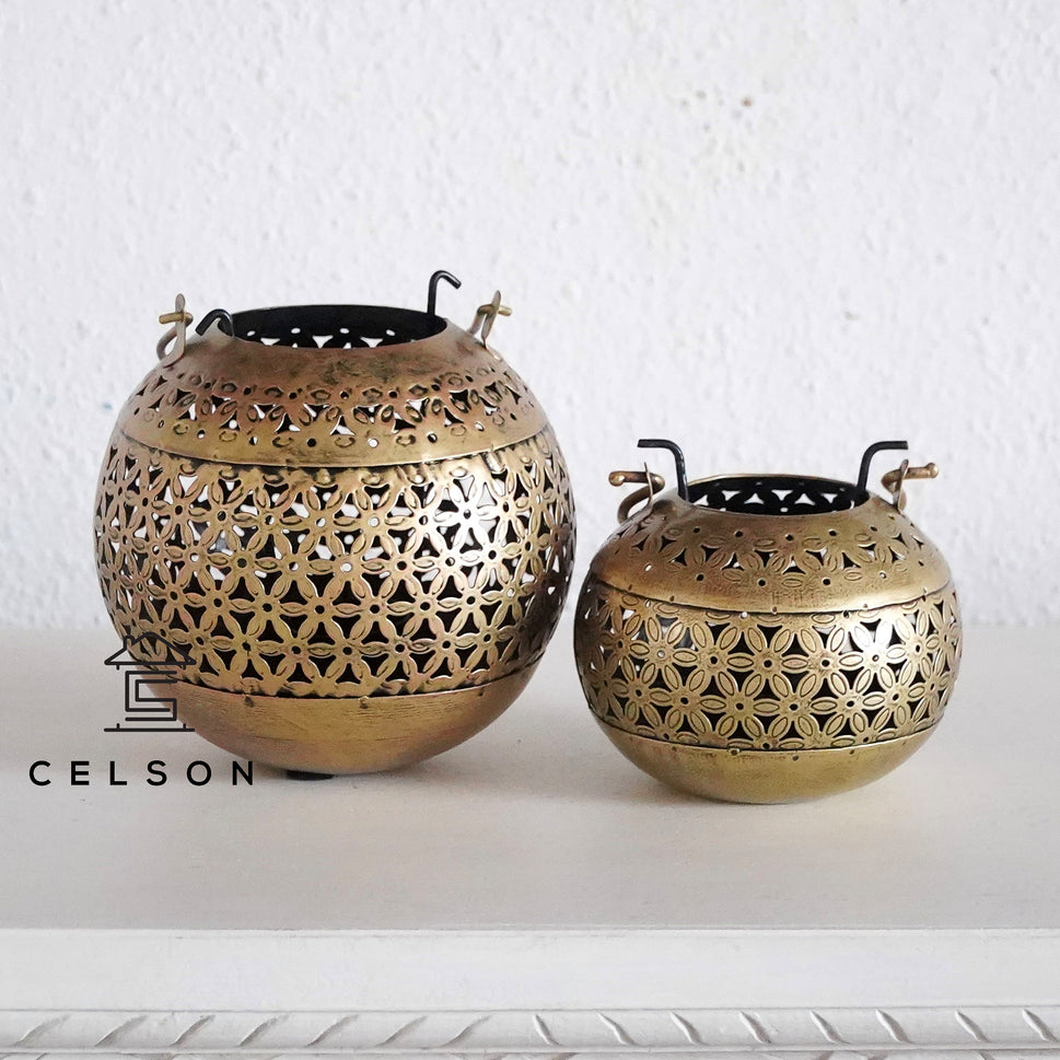 Zahra Brass Finish Lantern