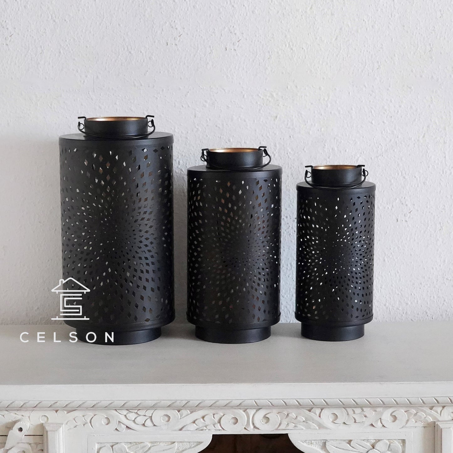 Surbhi Black Finish Lantern Set of 3