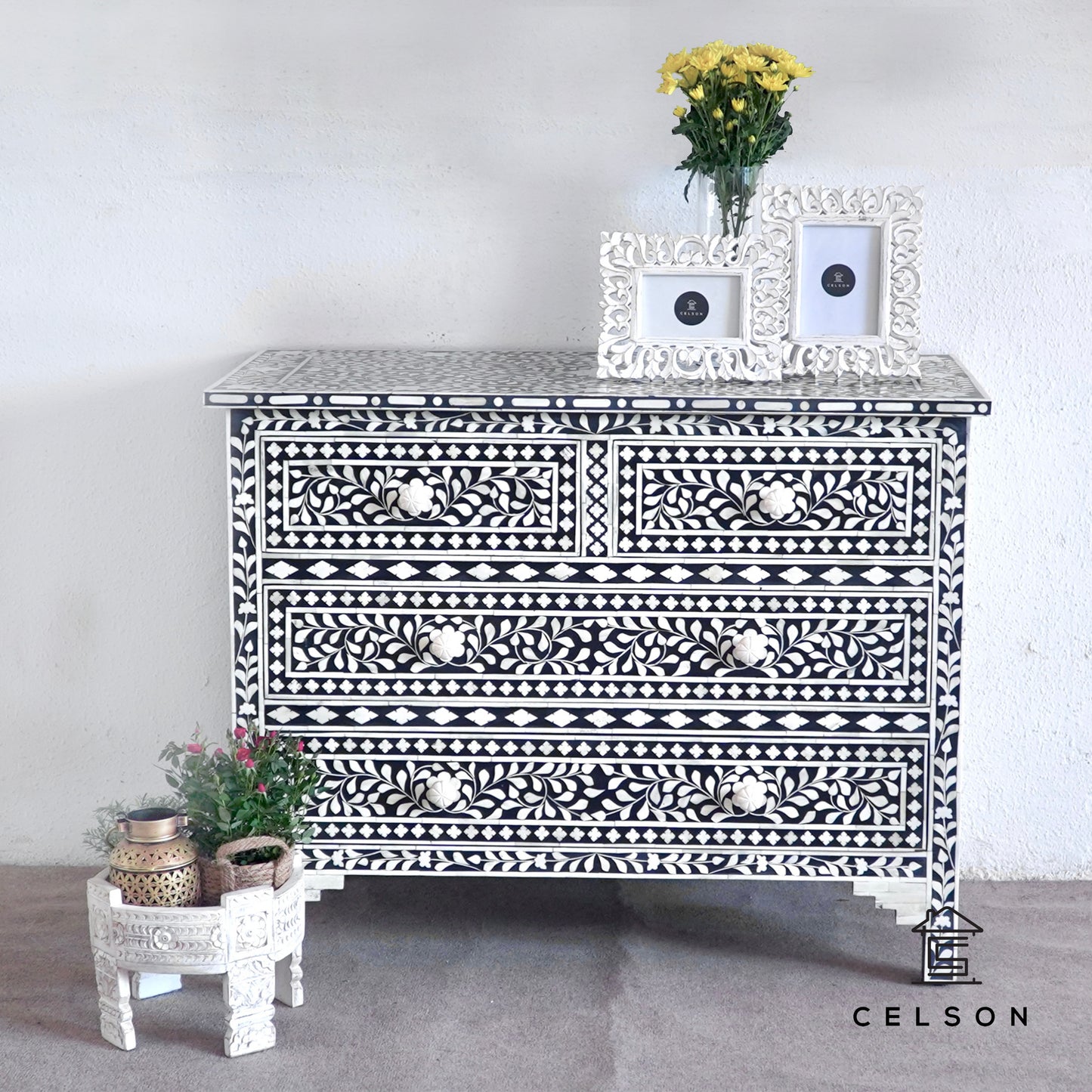 Eva Bone Inlay Chest of drawer