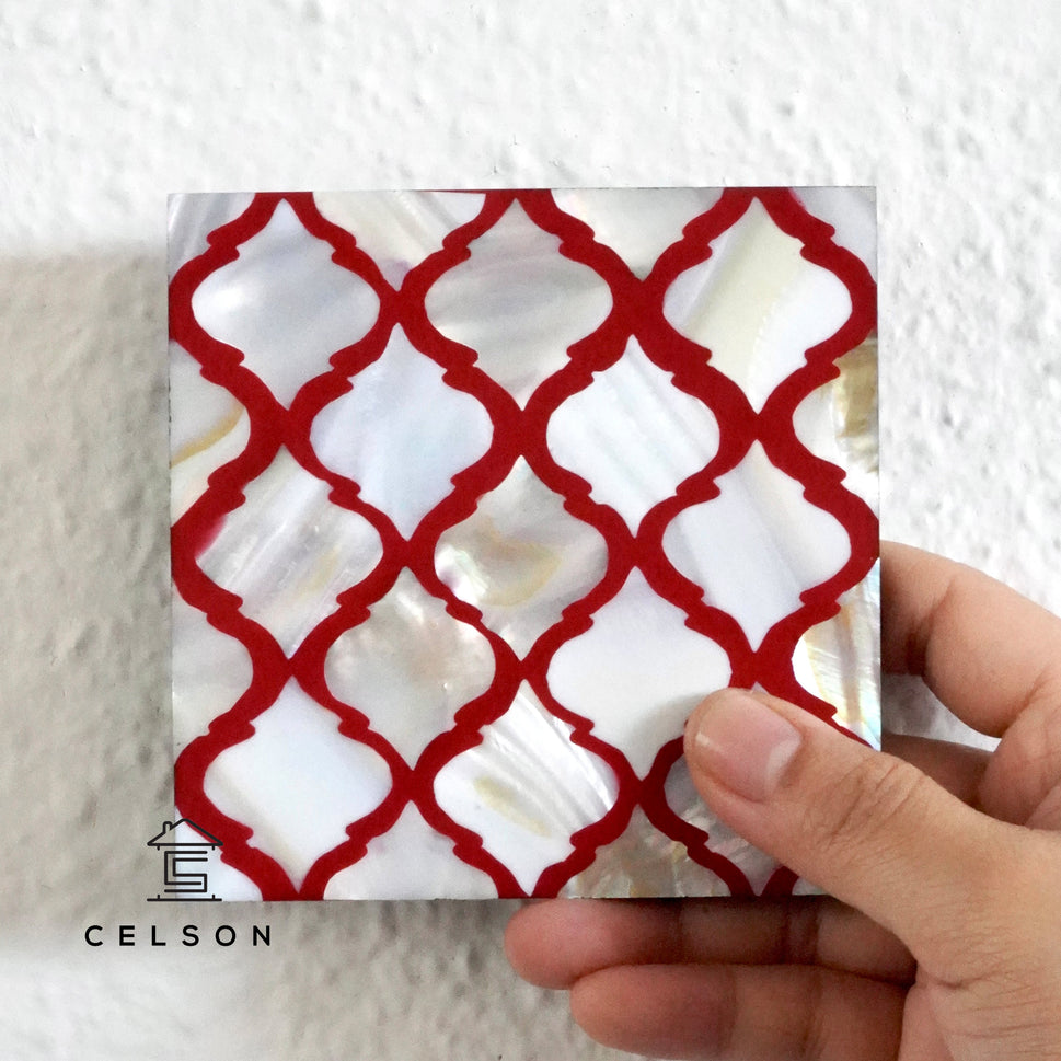 Moroccan Pattern Mother of Pearl Inlay Coaster