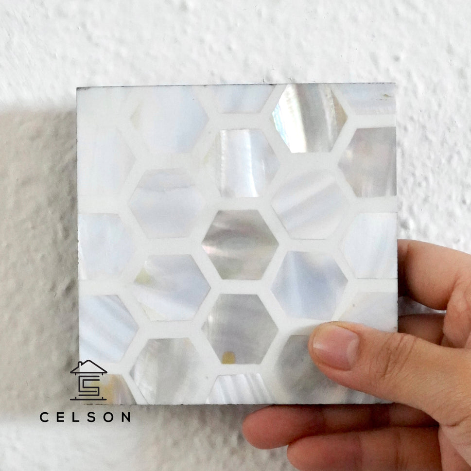 Honey Mother of pearl Inlay Coaster
