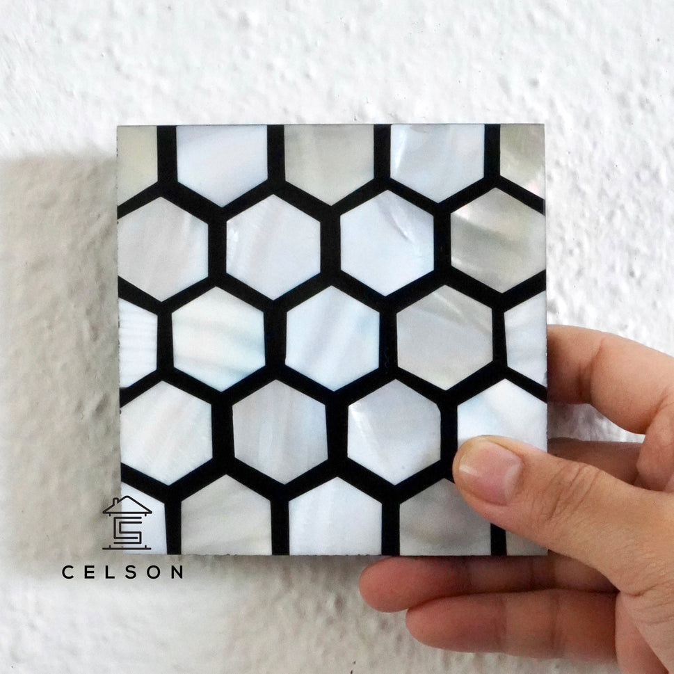 Honey Mother of pearl Inlay Coaster
