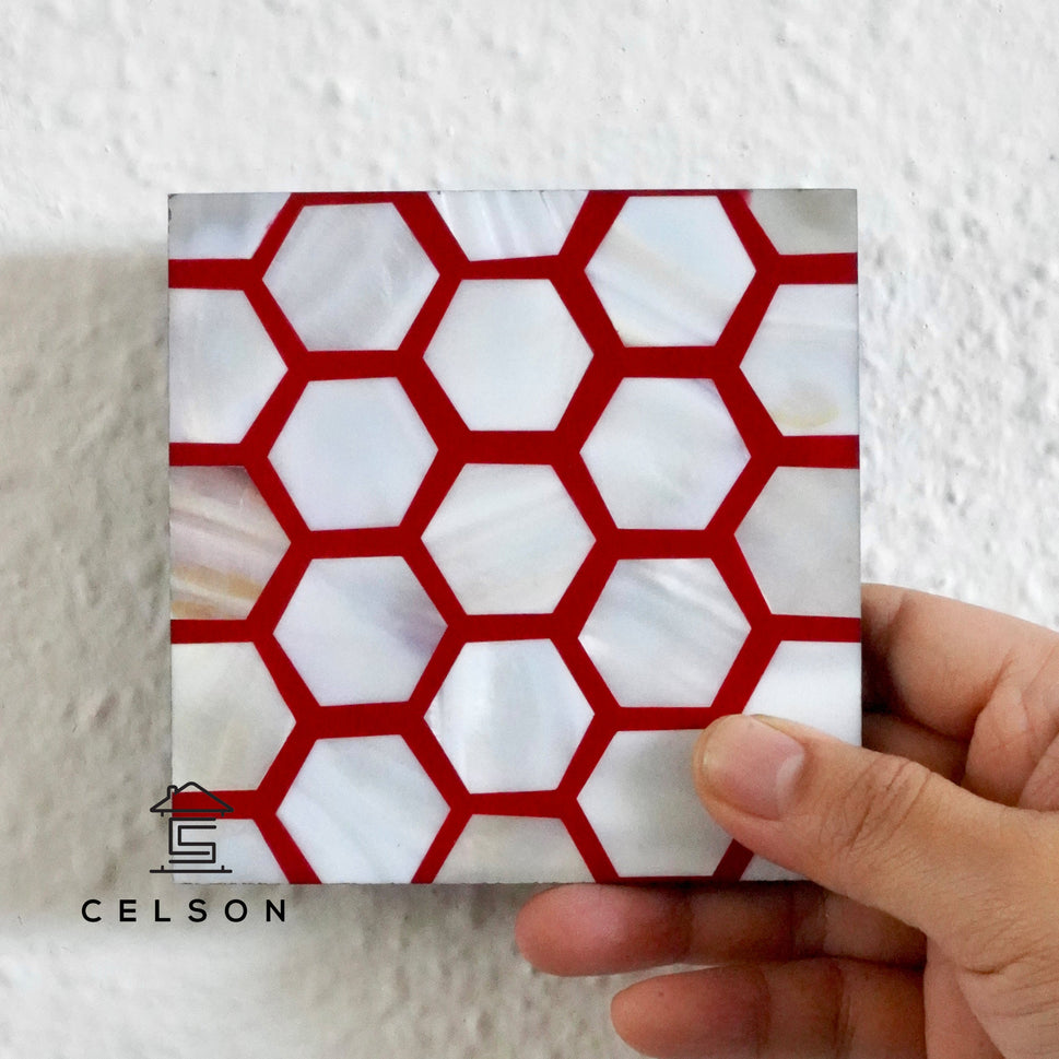 Honey Mother of pearl Inlay Coaster