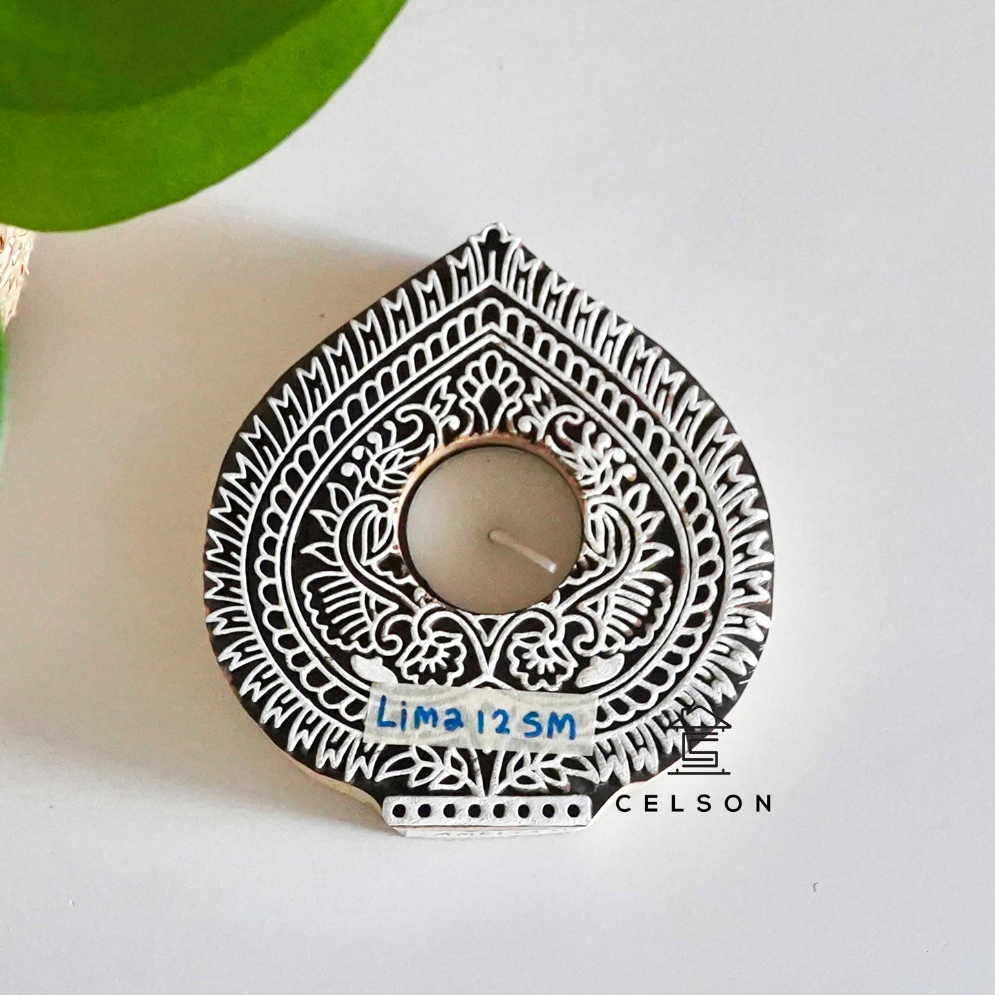 Elorra Hand Carved Wooden T Light Holder