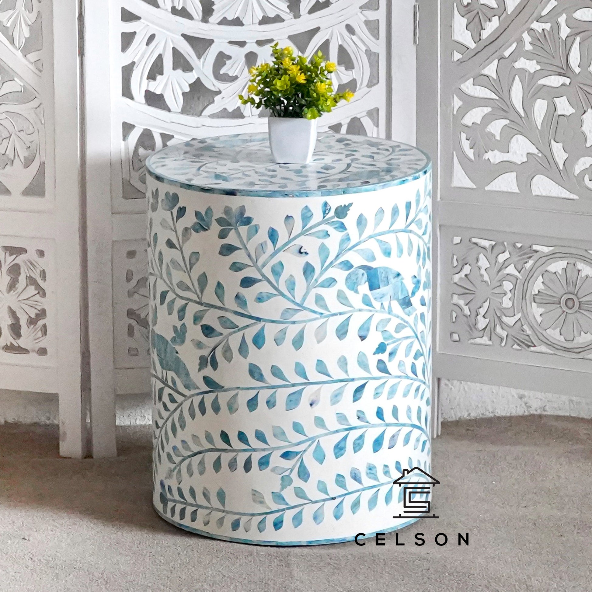 Davis Bone Inlay Stool