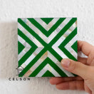 Switch Chevron Pattern Mother of Pearl Inlay Coaster 1 image