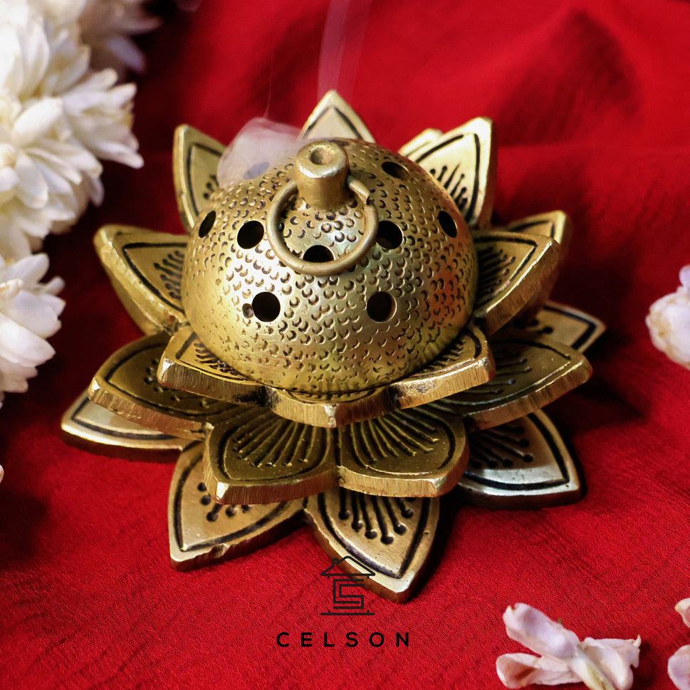 Lotus Brass Dhoop Holder