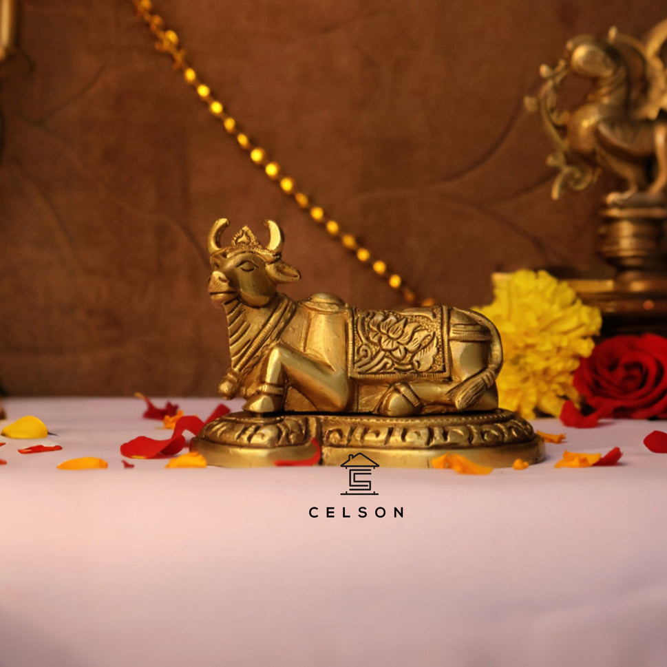 Sacred Brass Nandi Statue