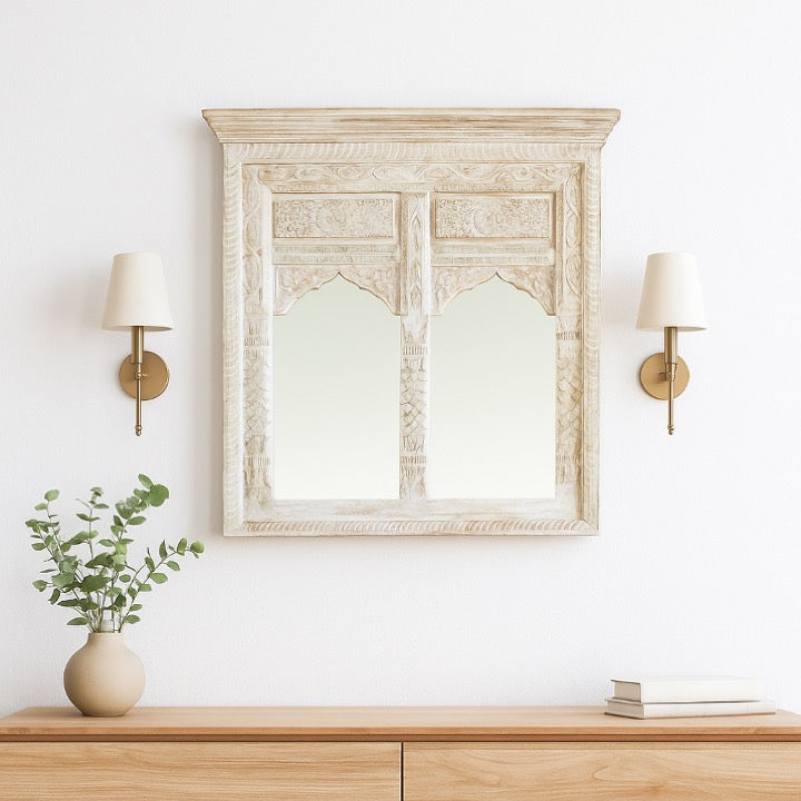 Shiva Hand Carved Mirror