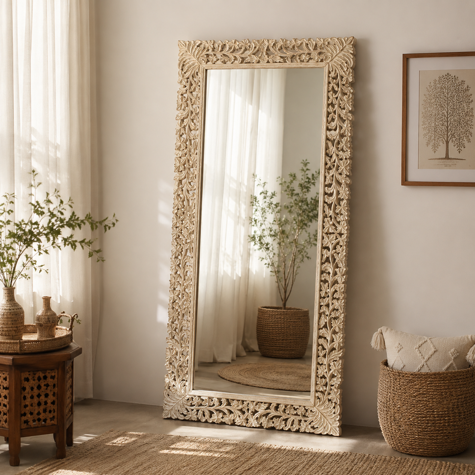 Danya Wooden Carved Mirror