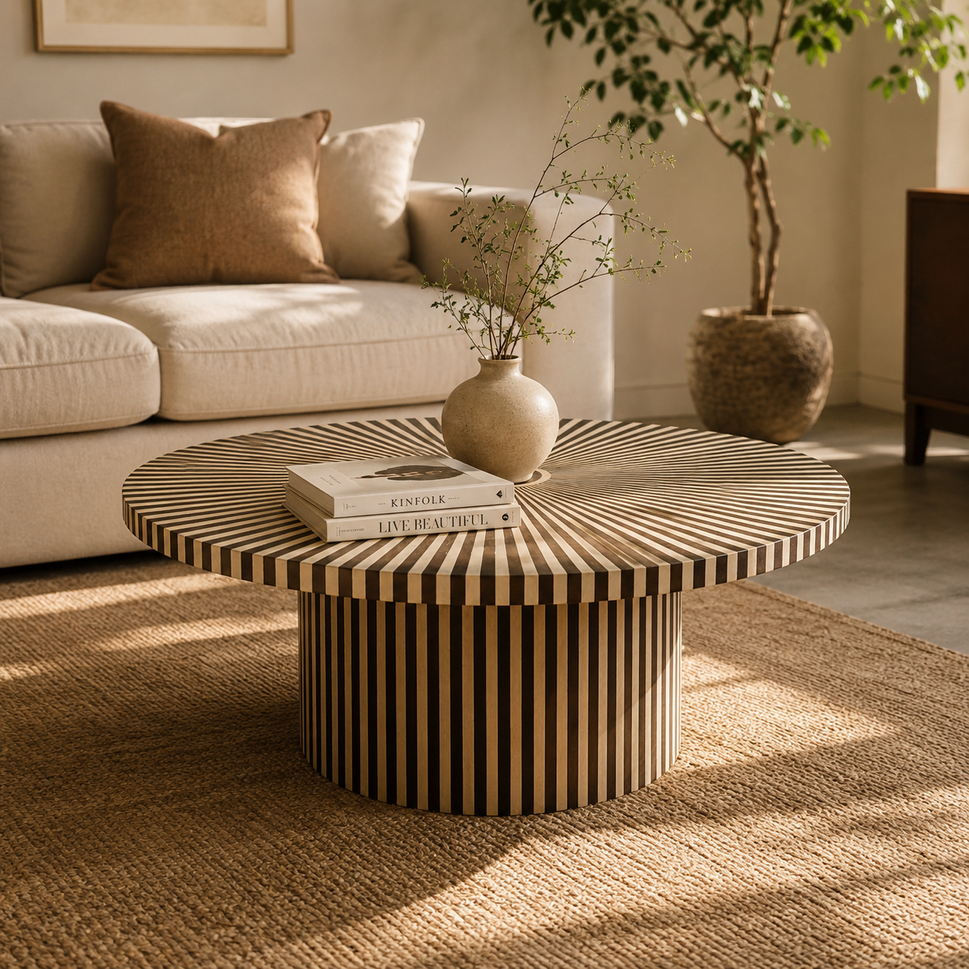 Rozy Bone Inlay Coffee table