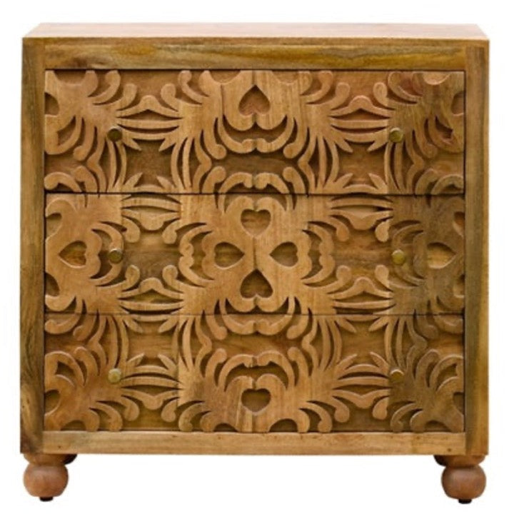 Satan Wooden Carved Cabinet