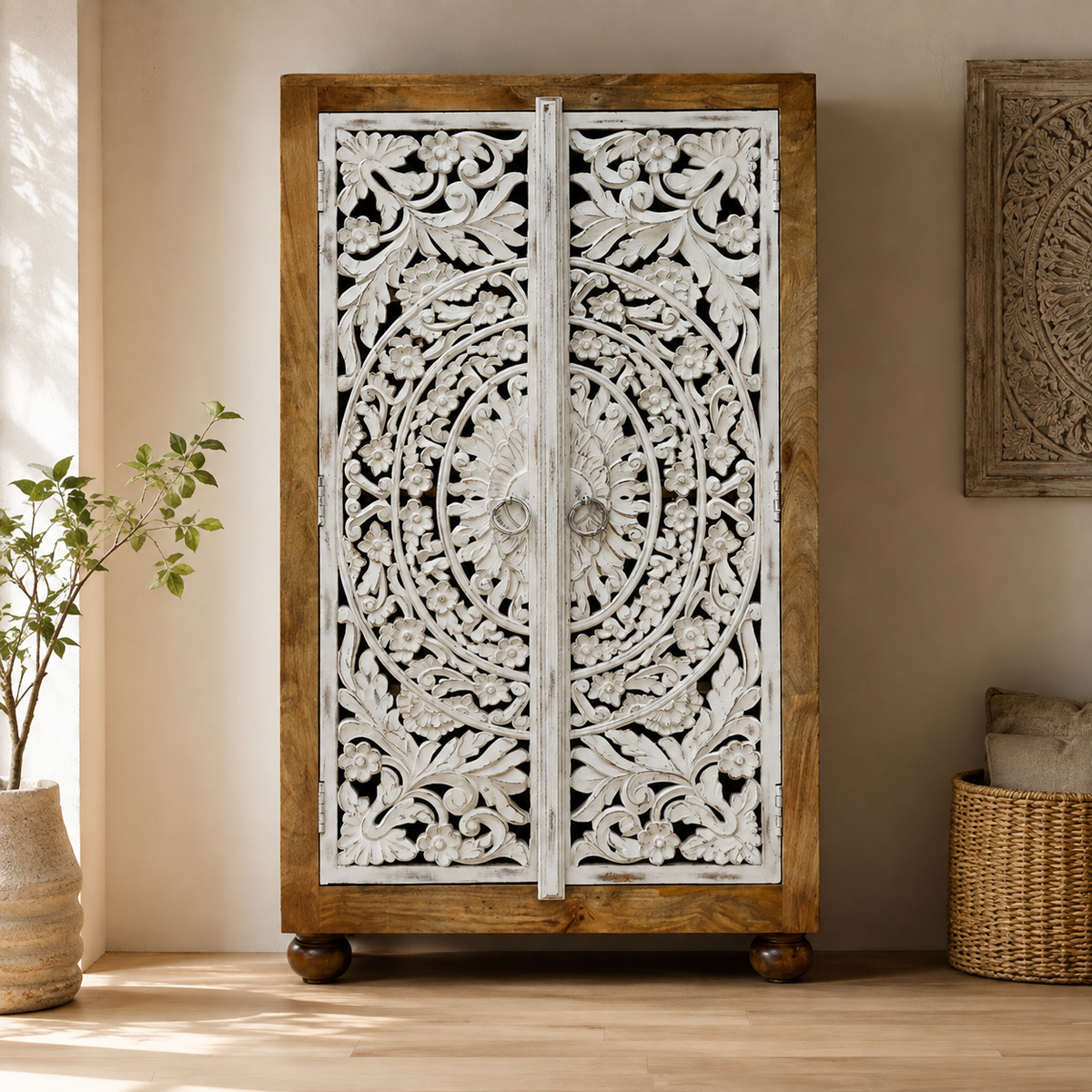 Cylas Hand Carved Cabinet